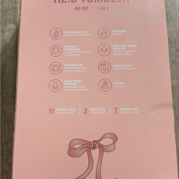 NEW-Stanley/Barbie- Floral Tumbler with Straw (80’s Peaches N cream) 40oz - Picture 7 of 9